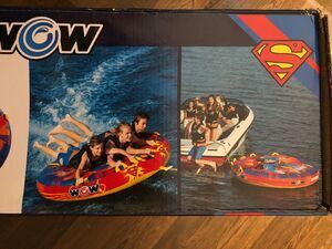 WOW World Of Watersports Superman 3 Rider Soft Top Towable High Vis Tube New
